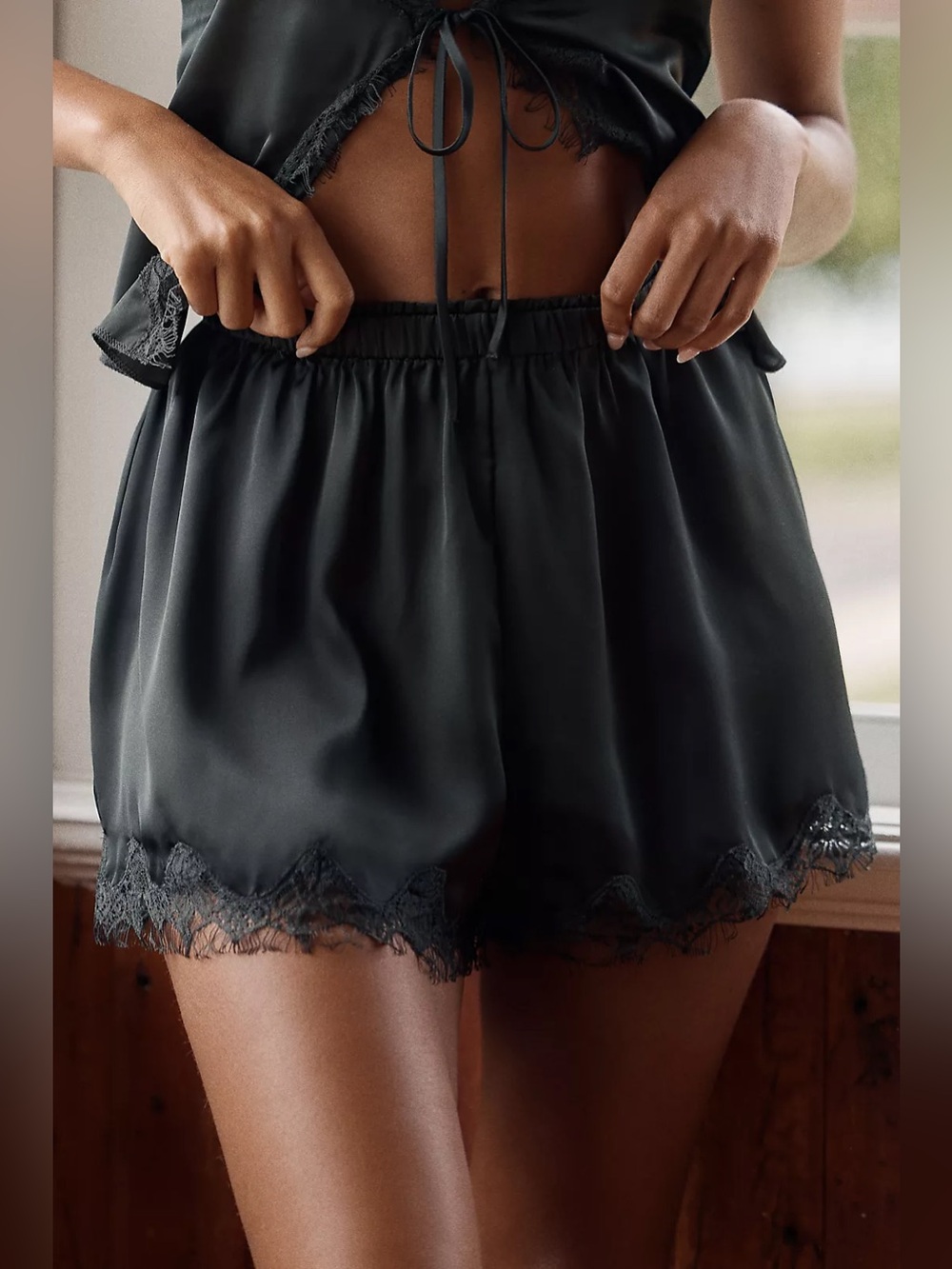 NWT LyreBird Silken Lace-Trim Shorts